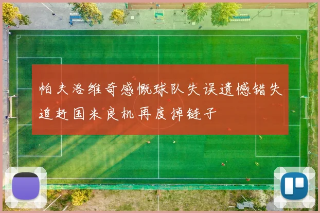 帕夫洛维奇感慨球队失误遗憾错失追赶国米良机再度掉链子